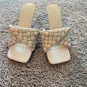 Women's Woven Slide Sandals - Cream